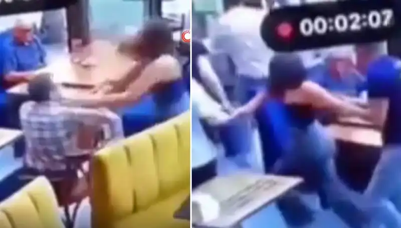 Garsona Tokat Atan Müşteriye Rest! Tekme Tokat Dayak Yedi